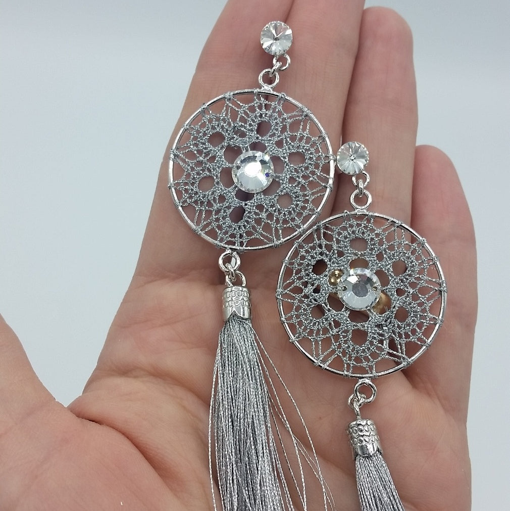 Kraljica – Sterling Silver Lace Earrings