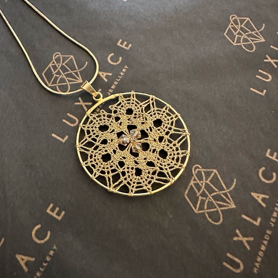 Rožica – Sterling Silver Lace Pendant Necklace