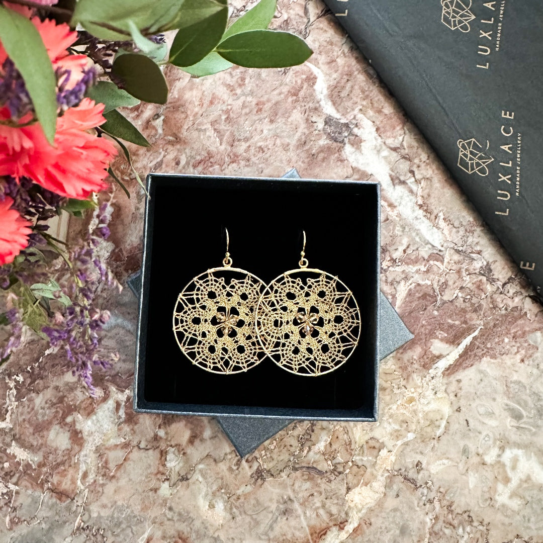 Rožica – Sterling Silver Lace Earrings