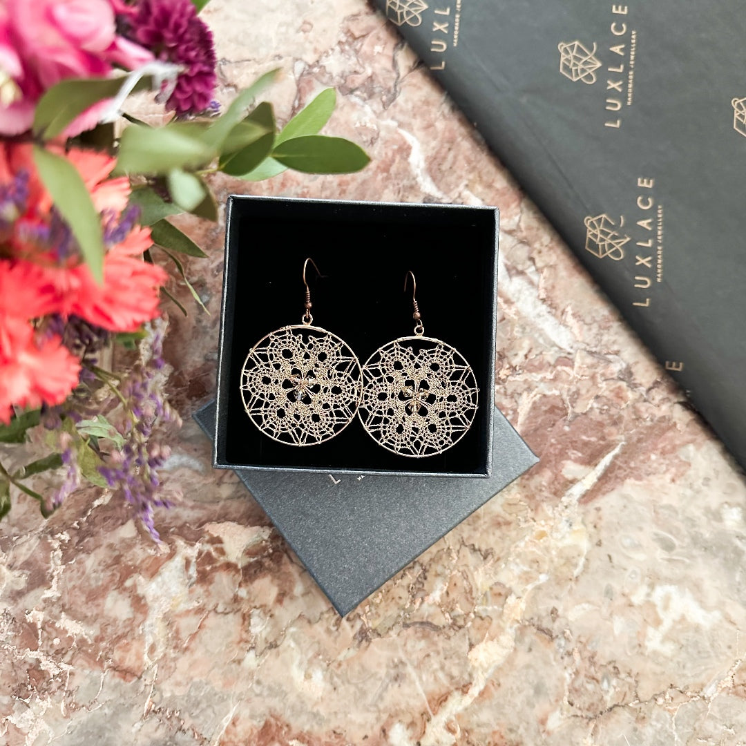 Rožica – Sterling Silver Lace Earrings